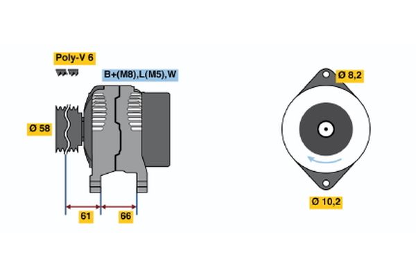 Alternator/Dynamo Bosch 0 986 042 041