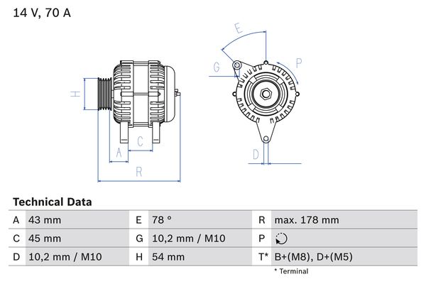 Alternator/Dynamo Bosch 0 986 042 071