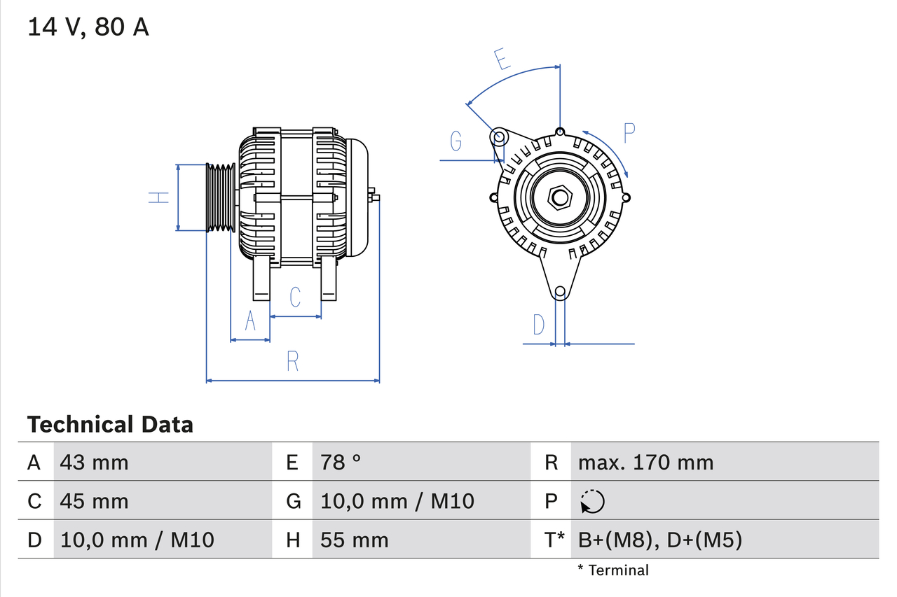 Alternator/Dynamo Bosch 0 986 042 081