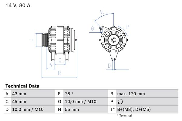 Alternator/Dynamo Bosch 0 986 042 081