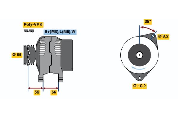 Alternator/Dynamo Bosch 0 986 042 141