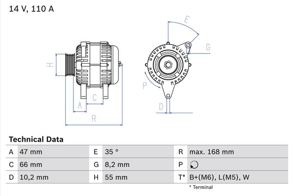 Alternator/Dynamo Bosch 0 986 042 201