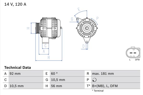 Bosch Alternator/Dynamo 0 986 042 550