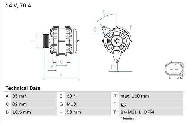 Bosch Alternator/Dynamo 0 986 042 640