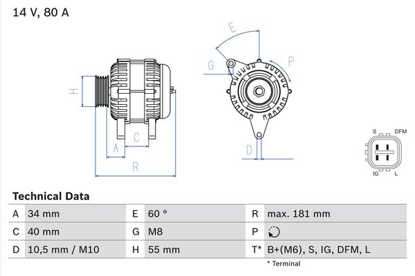 Bosch Alternator/Dynamo 0 986 042 660