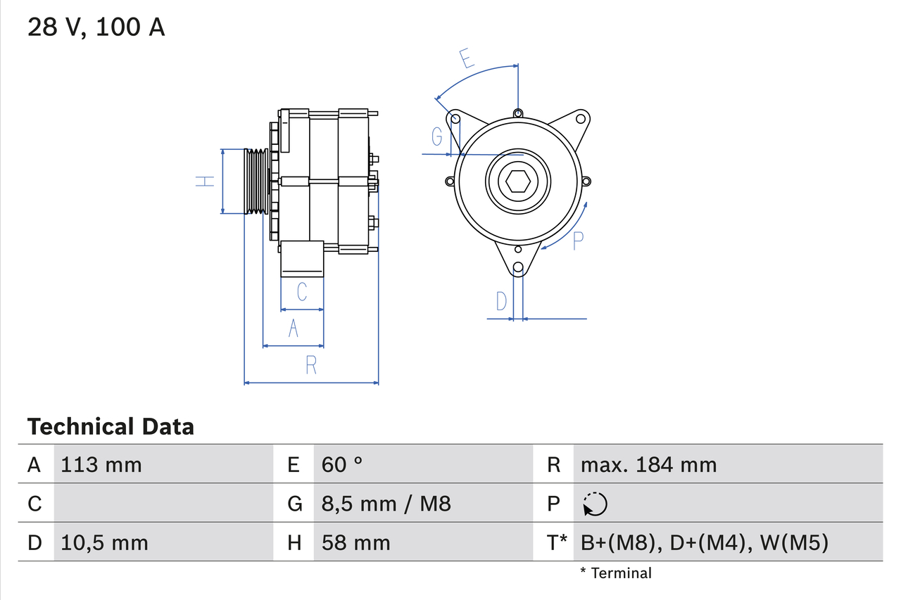 Bosch Alternator/Dynamo 0 986 043 890
