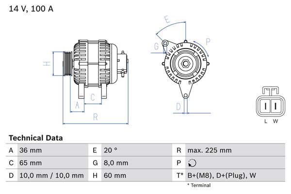 Bosch Alternator/Dynamo 0 986 043 981