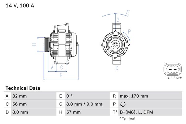 Bosch Alternator/Dynamo 0 986 044 010