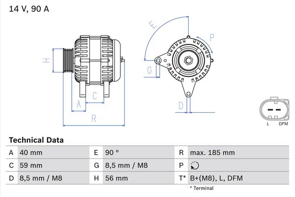 Bosch Alternator/Dynamo 0 986 044 380