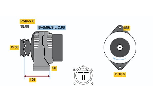 Alternator/Dynamo Bosch 0 986 044 511