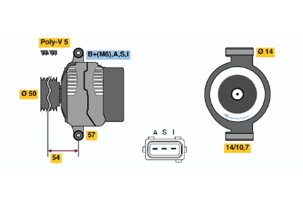 Alternator/Dynamo Bosch 0 986 044 611