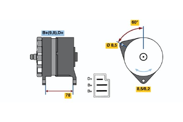 Alternator/Dynamo Bosch 0 986 044 641