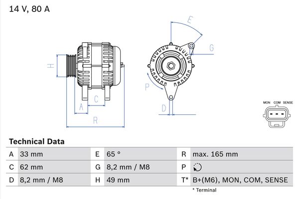 Bosch Alternator/Dynamo 0 986 044 671