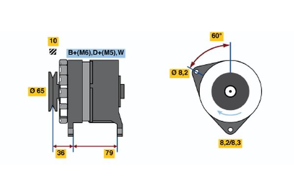 Alternator/Dynamo Bosch 0 986 044 751