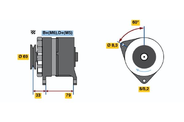 Alternator/Dynamo Bosch 0 986 044 781