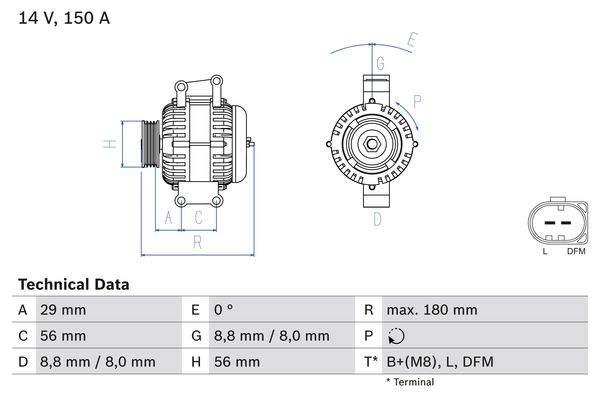 Bosch Alternator/Dynamo 0 986 044 910