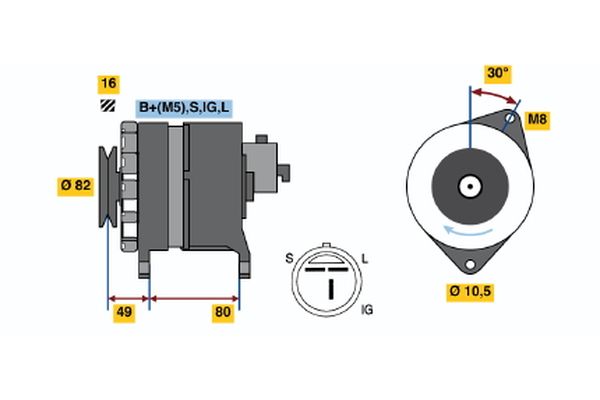 Alternator/Dynamo Bosch 0 986 045 001