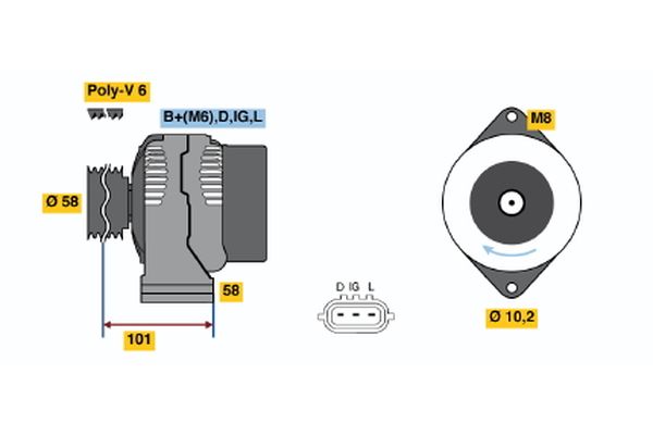 Alternator/Dynamo Bosch 0 986 045 041