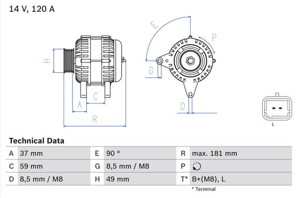 Bosch Alternator/Dynamo 0 986 045 101