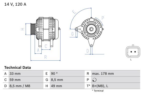 Alternator/Dynamo Bosch 0 986 045 241