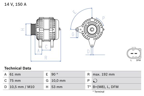 Bosch Alternator/Dynamo 0 986 045 251