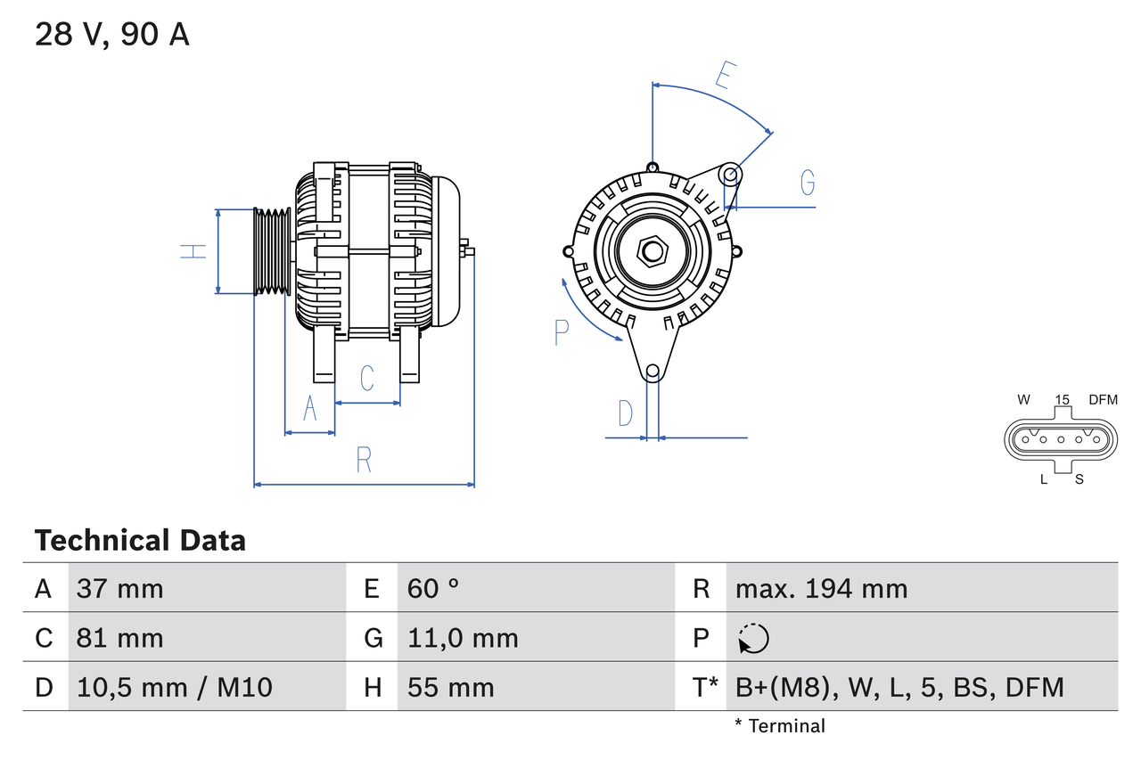 Bosch Alternator/Dynamo 0 986 045 430