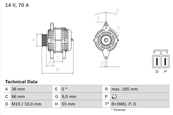 Bosch Alternator/Dynamo 0 986 045 551