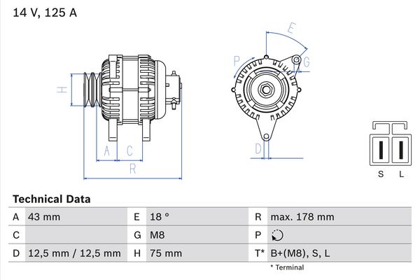 Bosch Alternator/Dynamo 0 986 045 611