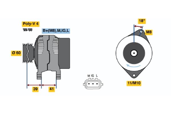 Alternator/Dynamo Bosch 0 986 045 811