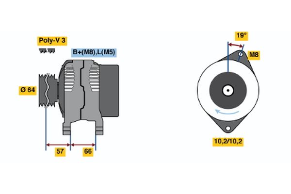 Alternator/Dynamo Bosch 0 986 045 981