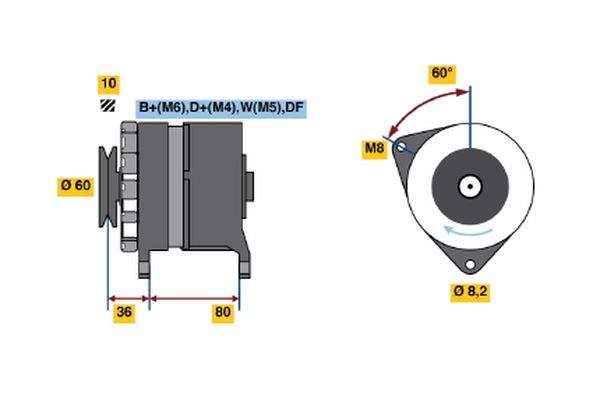 Alternator/Dynamo Bosch 0 986 046 081