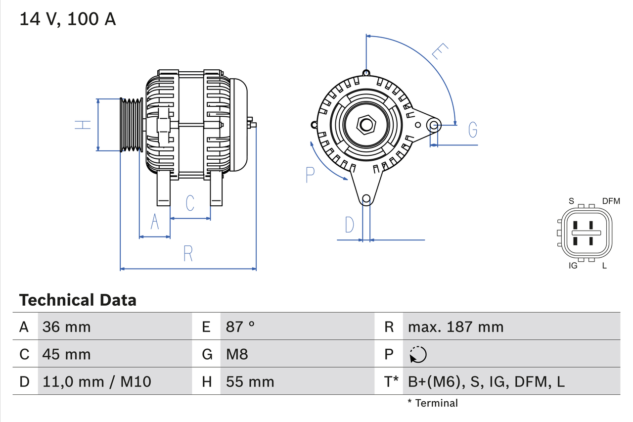 Bosch Alternator/Dynamo 0 986 046 120
