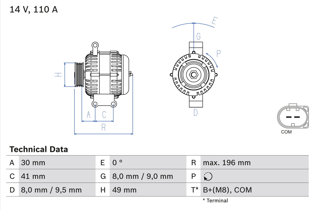 Bosch Alternator/Dynamo 0 986 046 130