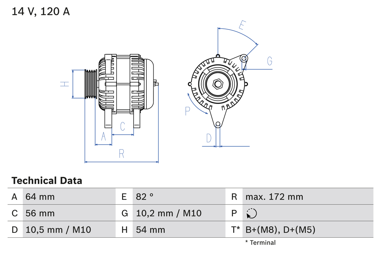 Alternator/Dynamo Bosch 0 986 046 140