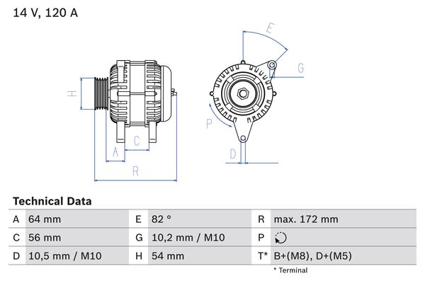 Alternator/Dynamo Bosch 0 986 046 140