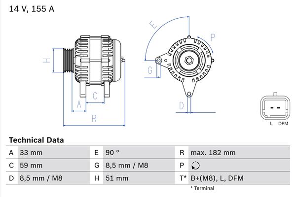 Bosch Alternator/Dynamo 0 986 046 250