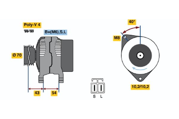 Alternator/Dynamo Bosch 0 986 046 411