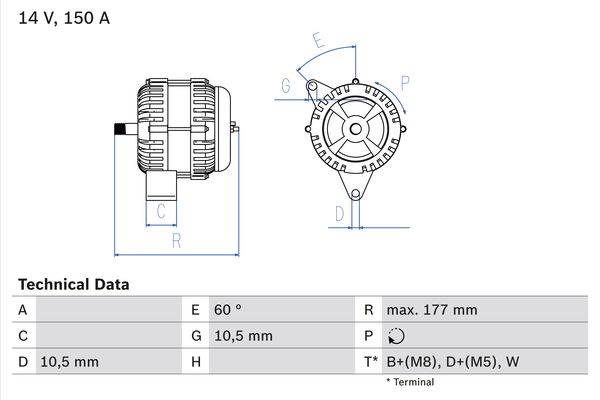 Alternator/Dynamo Bosch 0 986 047 210