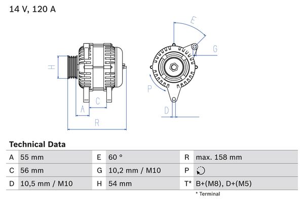 Alternator/Dynamo Bosch 0 986 047 330