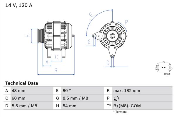 Alternator/Dynamo Bosch 0 986 047 340