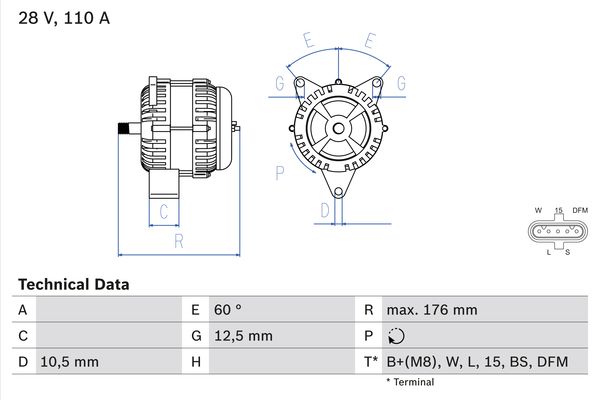 Alternator/Dynamo Bosch 0 986 047 520