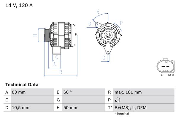 Bosch Alternator/Dynamo 0 986 047 540