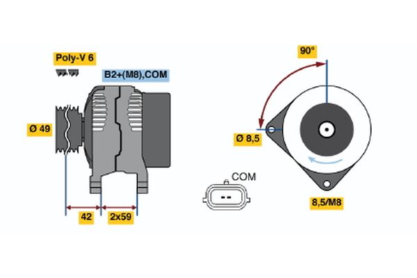 Alternator/Dynamo Bosch 0 986 048 060