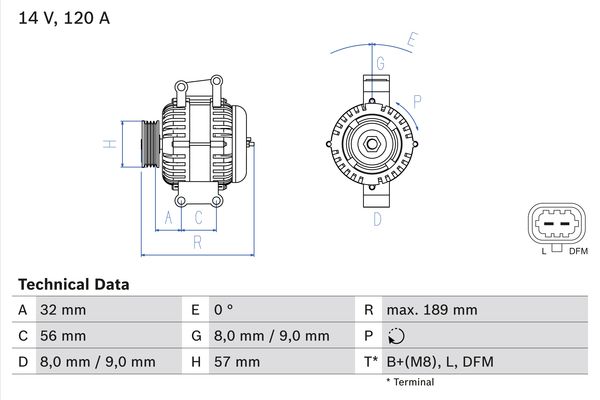 Bosch Alternator/Dynamo 0 986 048 070