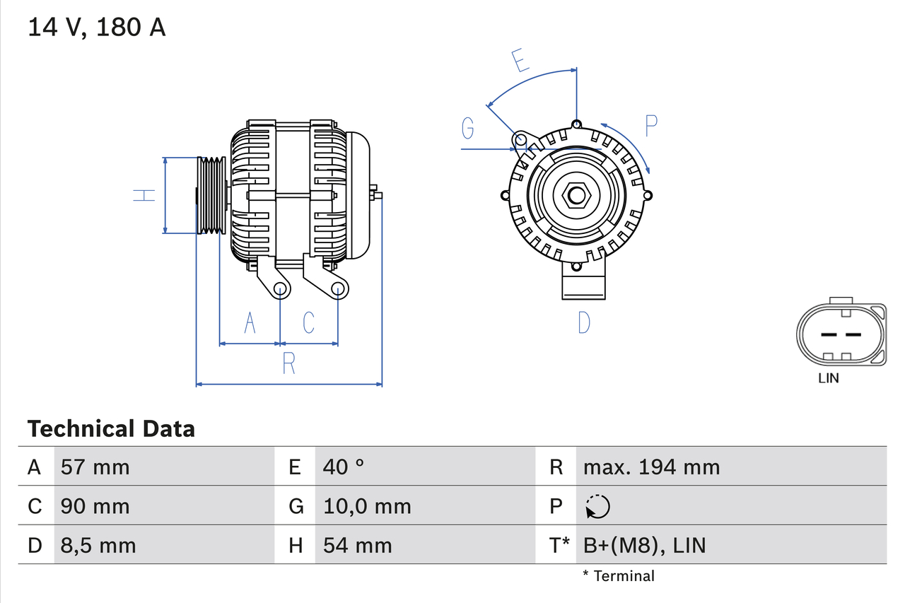 Bosch Alternator/Dynamo 0 986 048 400