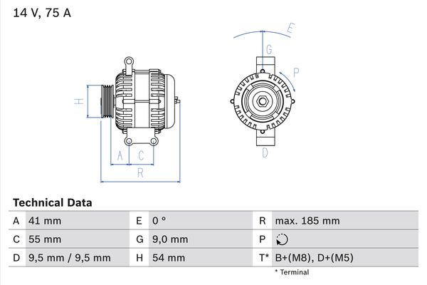 Alternator/Dynamo Bosch 0 986 048 781