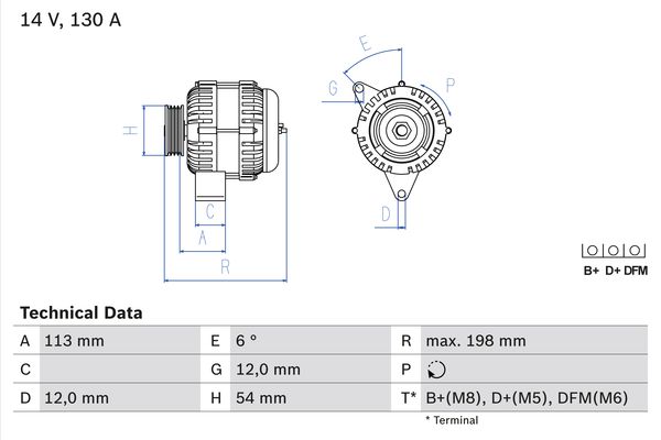 Bosch Alternator/Dynamo 0 986 049 000