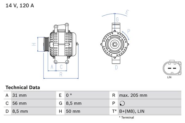 Bosch Alternator/Dynamo 0 986 049 010