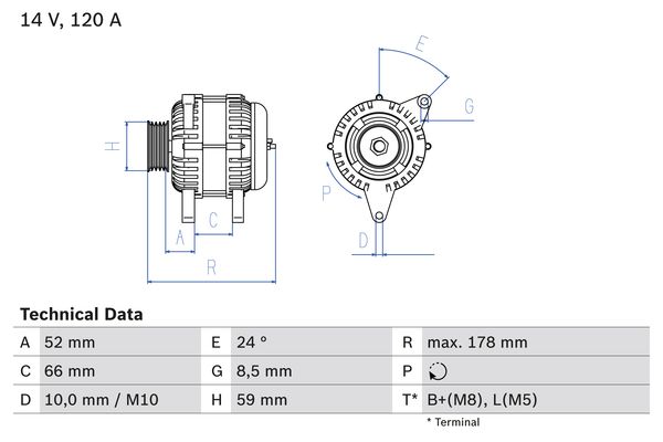 Alternator/Dynamo Bosch 0 986 049 061