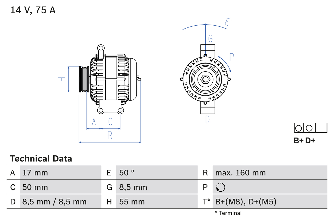 Bosch Alternator/Dynamo 0 986 049 081